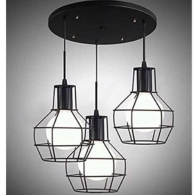 Signe Antique Bombilla Ceiling Light Fixture 3 Pieces Black Metal