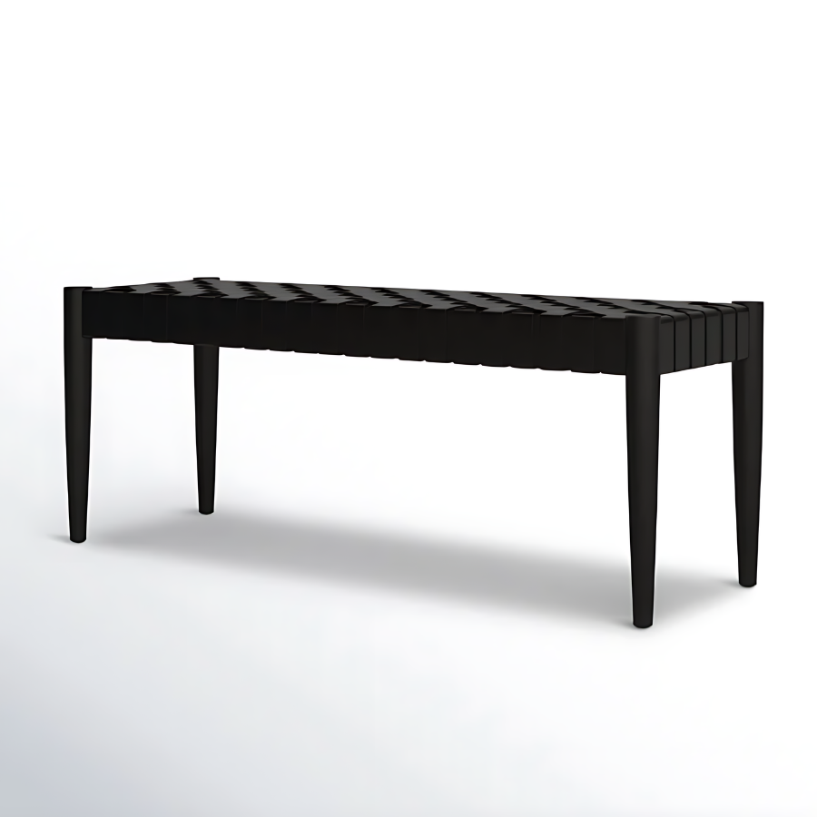 Orin 47" Woven Leather Bench