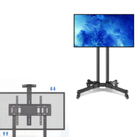 32-65 Inch TV Stand with Wheels, Heavy Duty Swivel TV Stand, Height Adjustable TV Base, for Living Room, Meeting Room