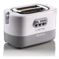 Ariete 2 Slice Toaster with Bun Warmer, White, No Tongs.