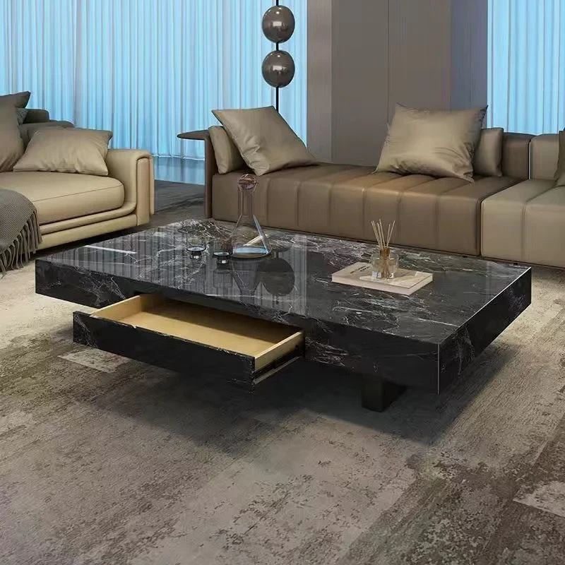 ModernCoffee Table with Hidden Drawer – Luxury Rectangular Design